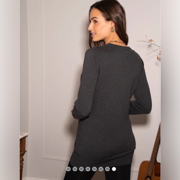 Seraphine Maternity Charcoal Cotton Lift Up Maternity & Nursing Sweater XS - Picture 6 of 10